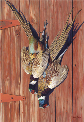 Roosters On a Barn Door